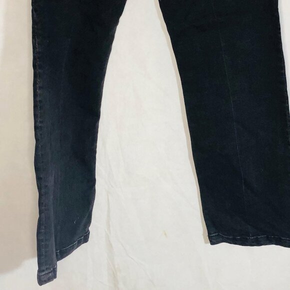 H and m  flare cropped jeans solid black pockets button zipper size 10 READ - Picture 9 of 13